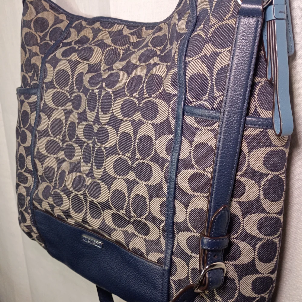 Coach Canvas and Leather Shoulder Bag - Black and Brown - Picture 3 of 14